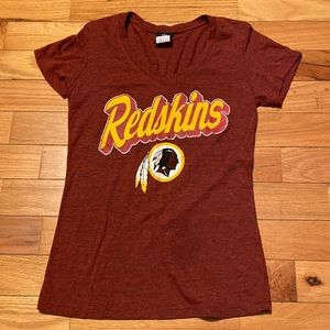 Women’s Washington Redskins v-neck t-shirt size medium color maroon and yellow